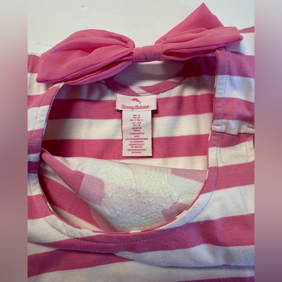 Tommy Bahama Pink Stripe Mermaid Dress Size 8 - Picture 4 of 6